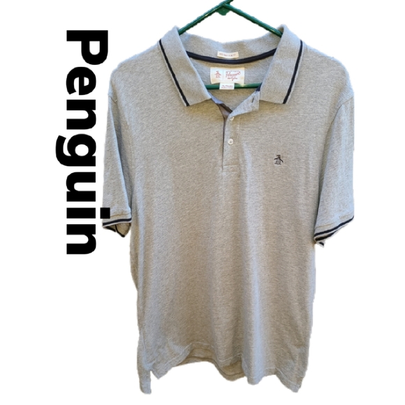 AN ORIGINAL PENQUIN by MUNSINWEAR GRAY POLO SHIRT - Picture 2 of 4